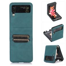  Samsung Galaxy Z Flip 4 Skal L&auml;der Kortfack Gr&ouml;n