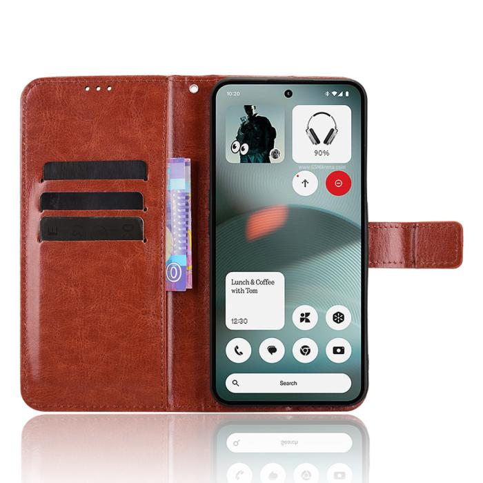 Bild 5,  Nothing Phone 3a Lite Fodral Crazy Horse Läder Brun