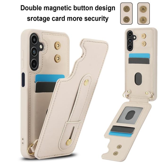 Bild 4,  Samsung Galaxy S26 Skal Multifunktionellt Läder Beige