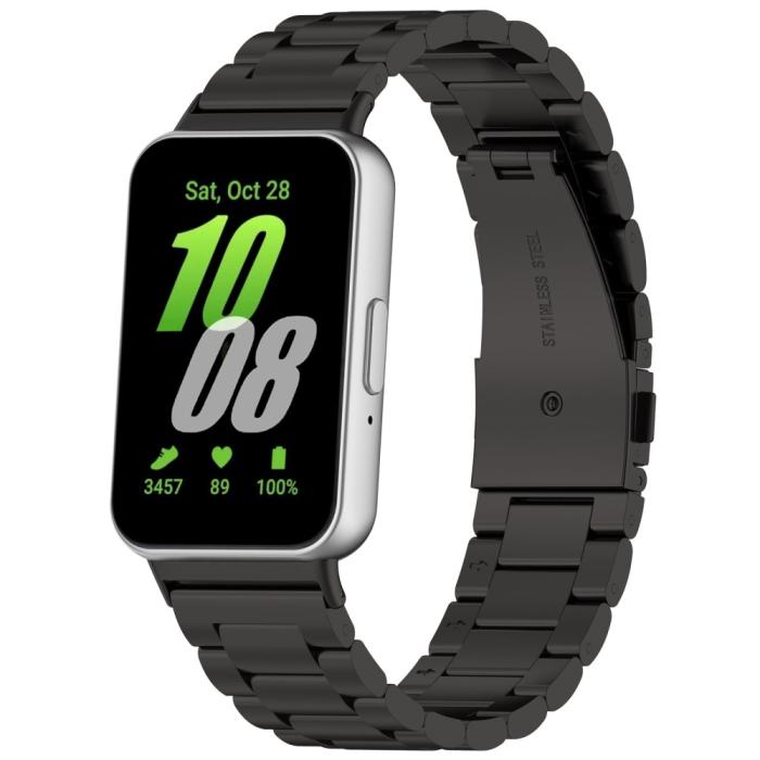 Bild 4,  Samsung Galaxy Watch Fit 3 Klockarmband Rostfritt Stål Svart
