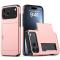  iPhone 17 Pro Max Skal Hybrid Med Kortfack Roséguld