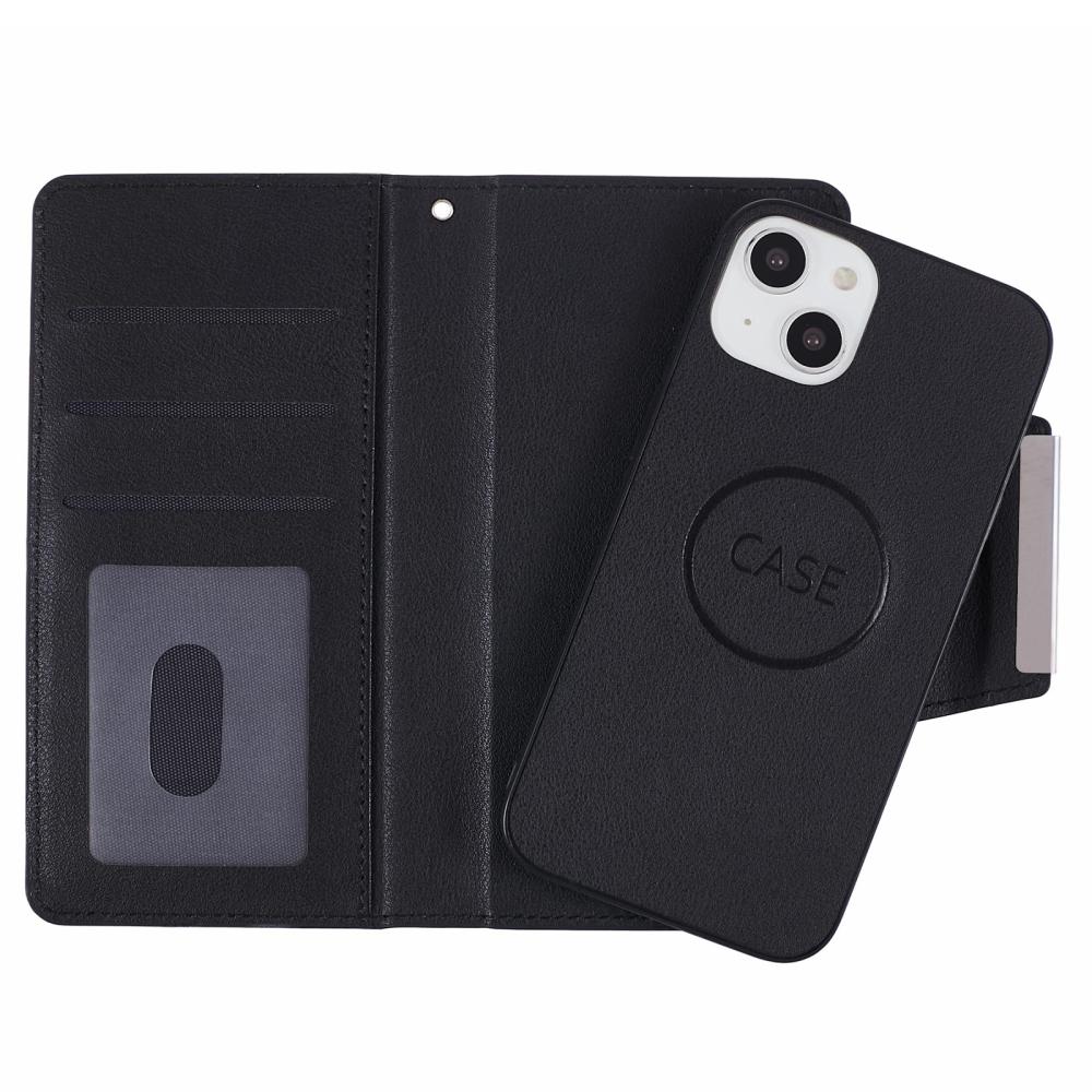  iPhone 13 - 2in1 Läder Magnet Fodral / Skal - Svart