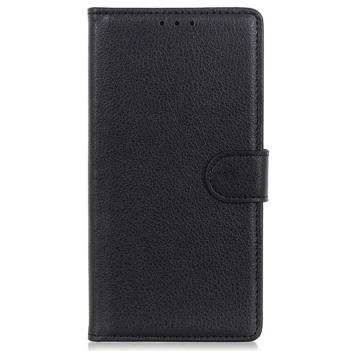 Bild 6,  Samsung Galaxy S23 Ultra Fodral Litchi Läder Svart