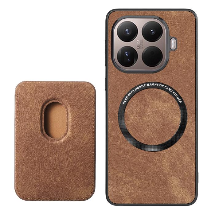 Bild 2,  Xiaomi 17T Pro Skal Retro PU Läder Med Avtagbart Kortfack Brun