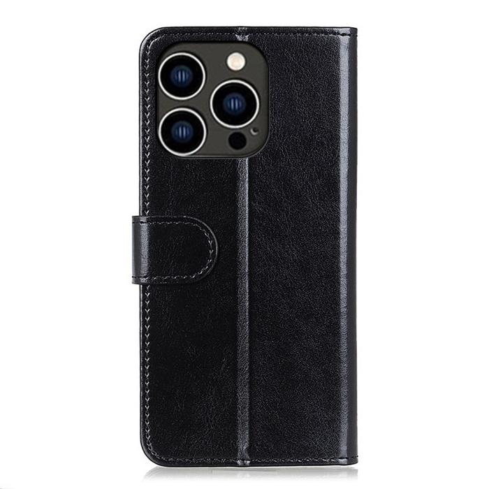 Bild 6,  iPhone 16 Pro Max Fodral Crazy Horse Läder Svart