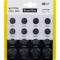 Smartline Smartline Knappcell Lithium Mix 3V 16-pack