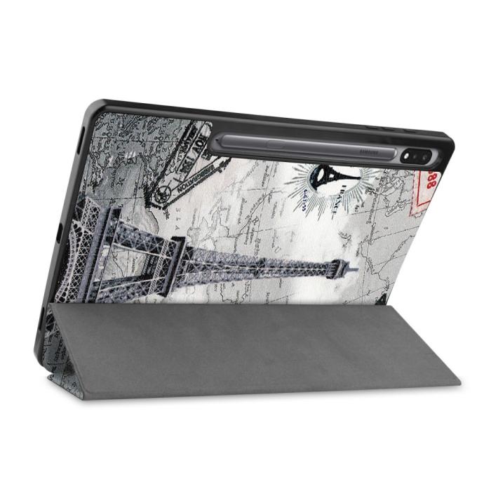 Bild 2,  Samsung Galaxy Tab S7 Plus / Tab S8 Plus Fodral Tri-Fold Pennhållare