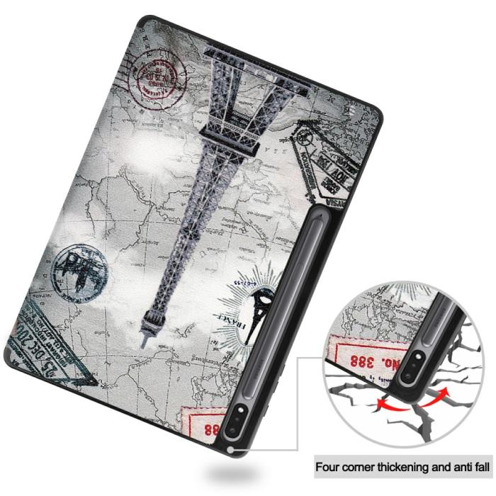 Bild 3,  Samsung Galaxy Tab S7 Plus / Tab S8 Plus Fodral Tri-Fold Pennhållare