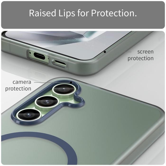 Bild 6,  Samsung Galaxy S24 FE Skal MagSafe Slim Matt Mörk Blå