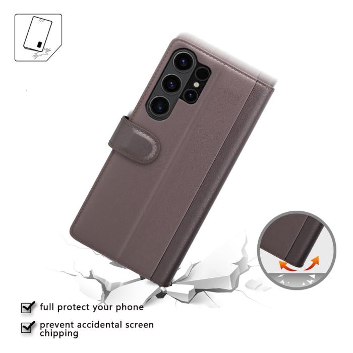 Bild 4,  Samsung Galaxy S24 Ultra Fodral Premium Äkta Läder Brun