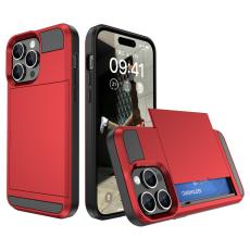  iPhone 15 Plus Skal Hybrid Armor Med Kortfack R&ouml;d