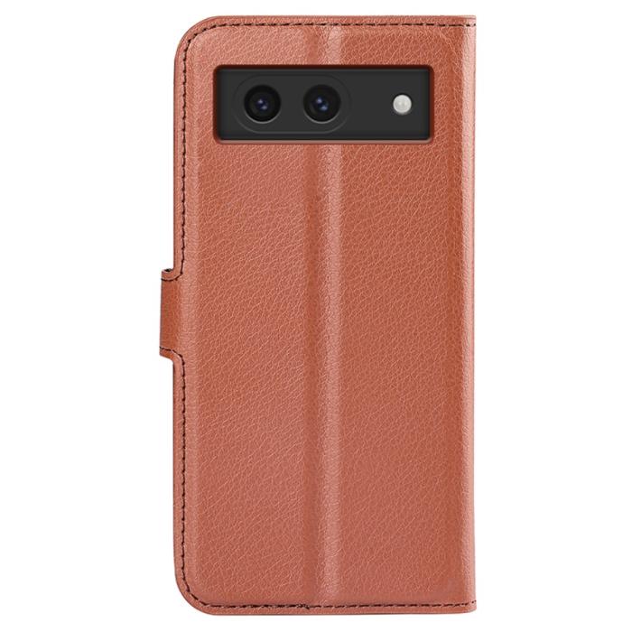 Bild 6,  Google Pixel 8A Litchi Läder Fodral Brun