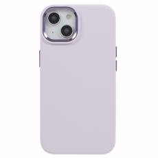  iPhone 15 Plus Skal Liquid Silikon AluLens Ljus Lila