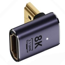  8K 60Hz 90&deg; Nedvinkel HDMI Hane - HDMI 2.1 Hona Adapter Bl&aring;