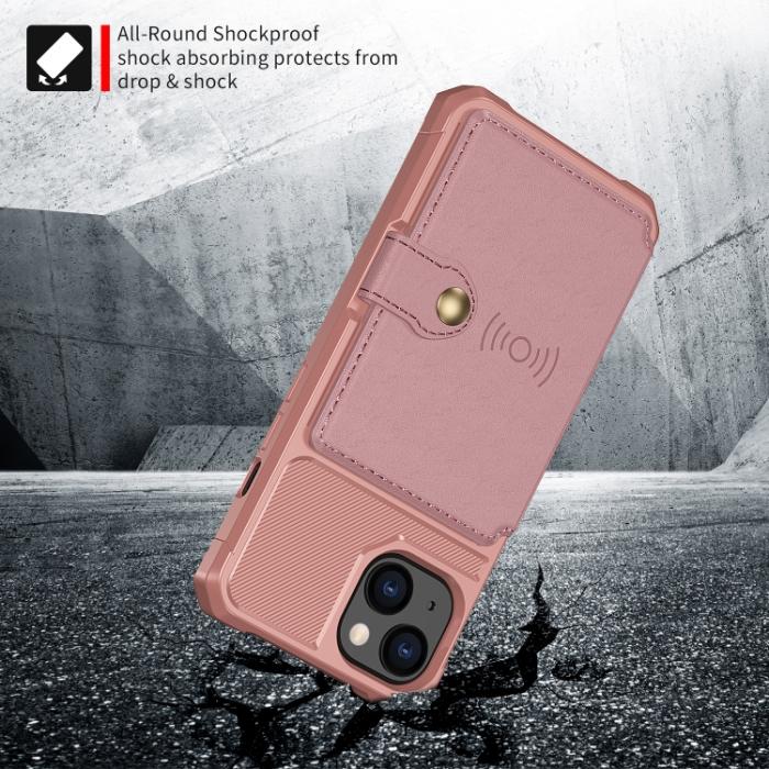 Bild 3,  iPhone 14 Skal Med Magnetiskt Plånbok Roséguld