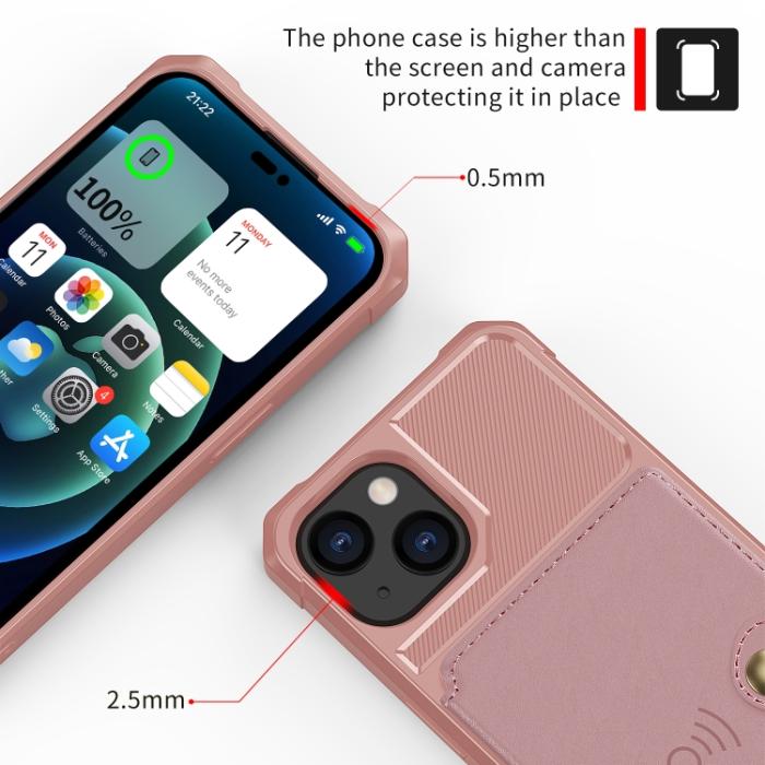 Bild 5,  iPhone 14 Skal Med Magnetiskt Plånbok Roséguld
