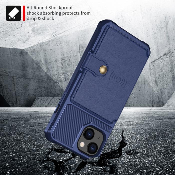 Bild 3,  iPhone 14 Skal Med Magnetiskt Plånbok Navy Blue