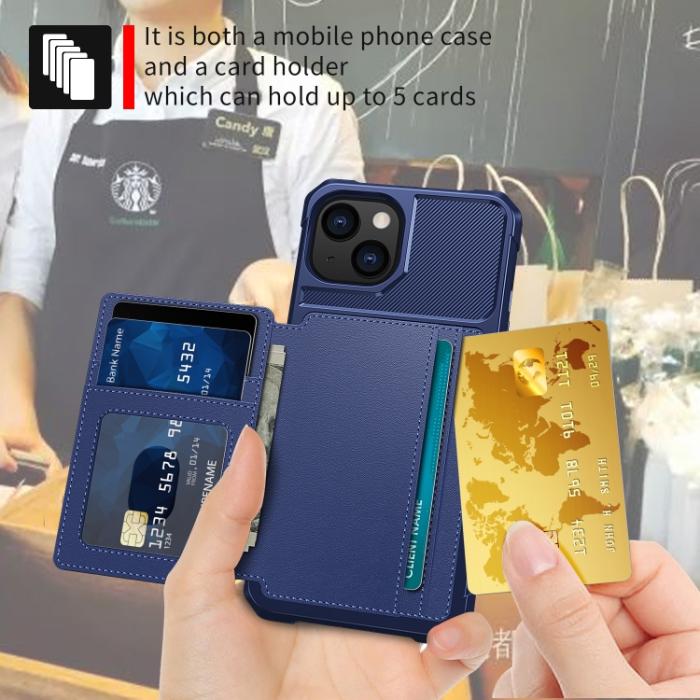 Bild 4,  iPhone 14 Skal Med Magnetiskt Plånbok Navy Blue