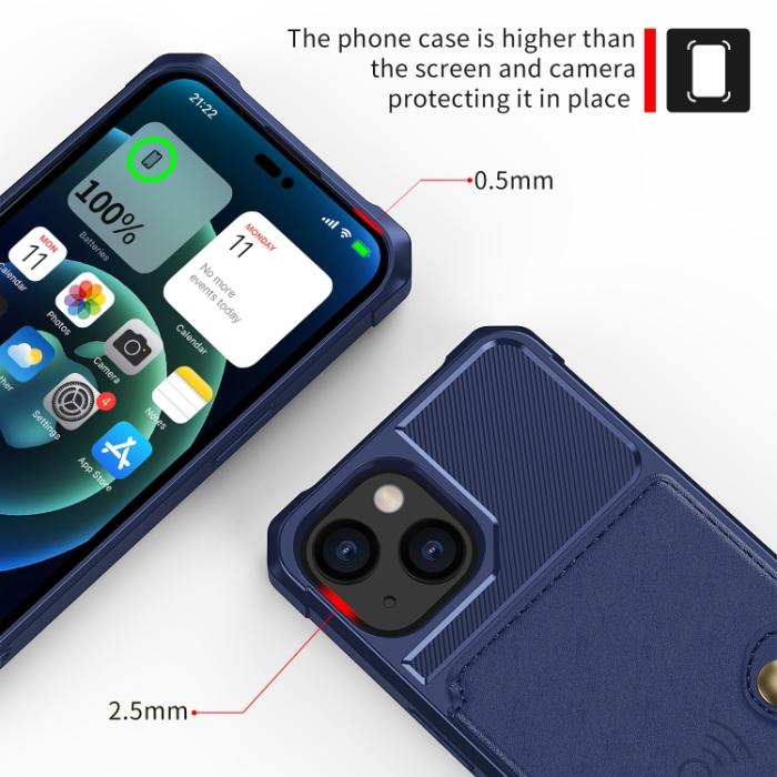 Bild 5,  iPhone 14 Skal Med Magnetiskt Plånbok Navy Blue