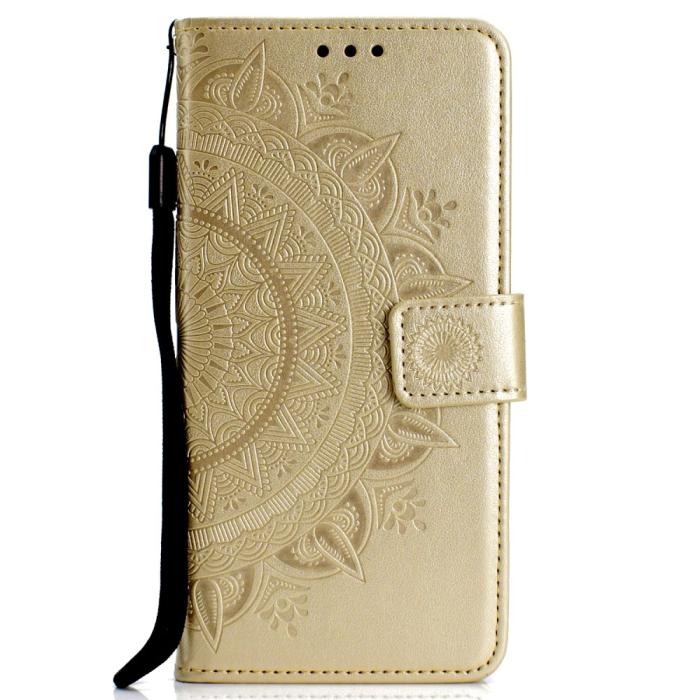 Bild 2,  Samsung Galaxy S10e - Mandala Plånboksfodral - Guld