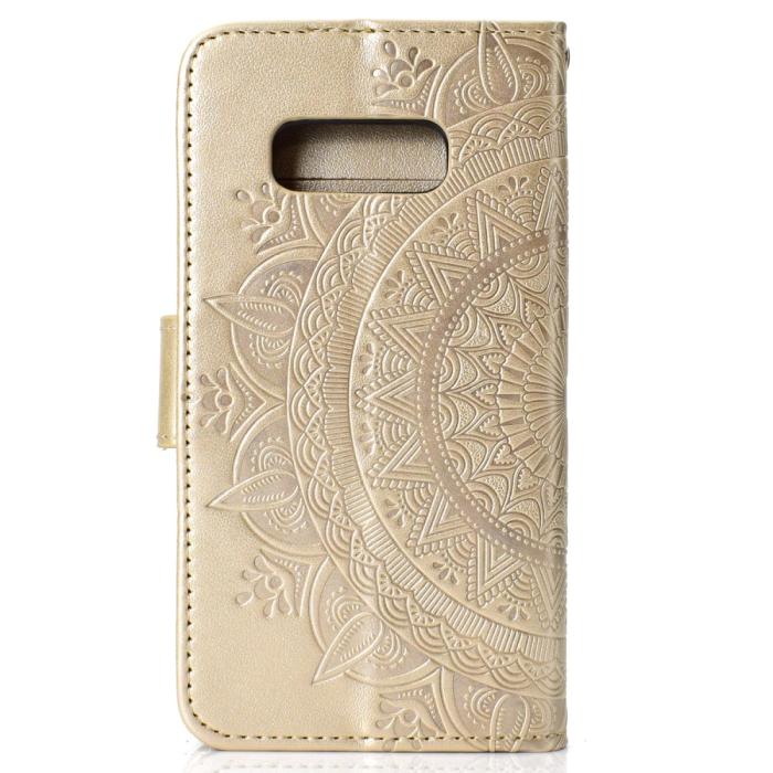 Bild 3,  Samsung Galaxy S10e - Mandala Plånboksfodral - Guld