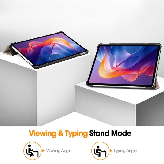 Bild 4,  Xiaomi Redmi Pad 2 Fodral Tri-Fold Roséguld
