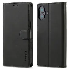 LC.IMEEKE LC.IMEEKE iPhone 16 Fodral L&auml;der Svart