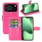 iPhone 17 Pro Max Fodral Litchi Läder Rosa