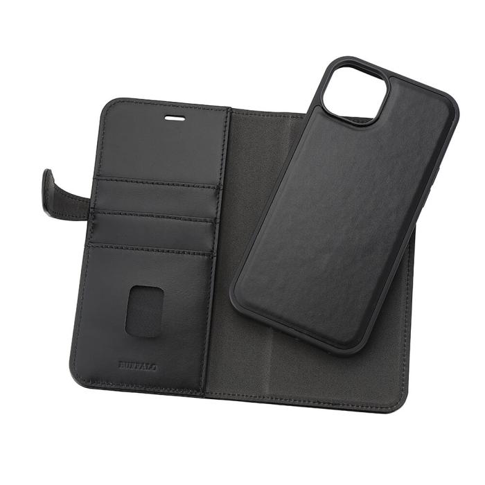 Bild 5, Buffalo Buffalo iPhone 15 Plus Fodral 2in1 Äkta Läder Svart