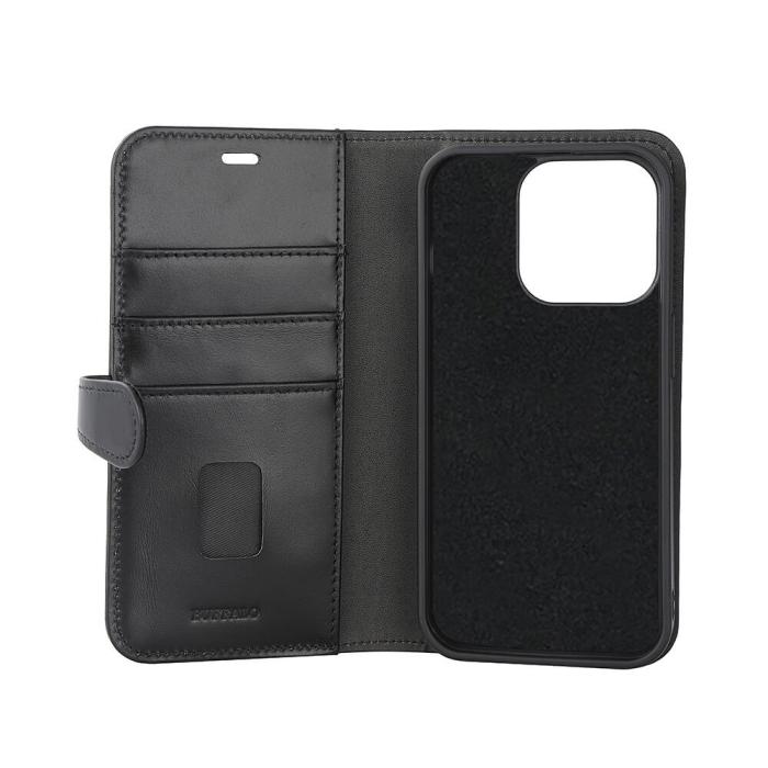 Bild 4, Buffalo Buffalo iPhone 15 Pro Fodral 2in1 Äkta Läder Svart
