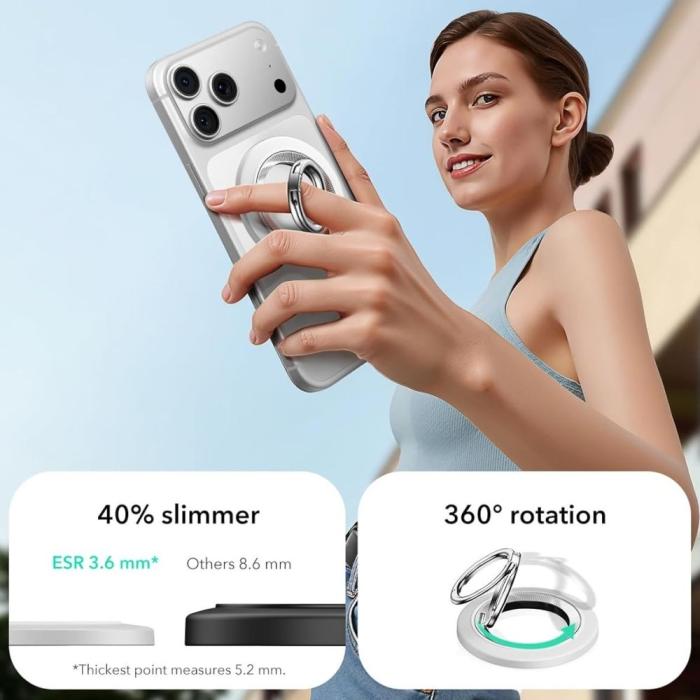 Bild 2, ESR ESR Magnetisk MagSafe Ringhållare 360 HaloLock Vit