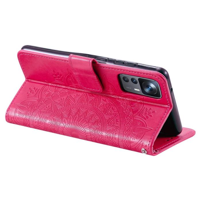 Bild 4,  Xiaomi 12T / 12T Pro Fodral Mandala Läder Rosa