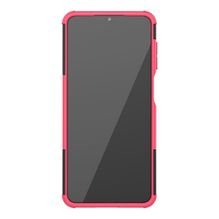 Bild 4,  Samsung Galaxy A12 - Ultimata Stöttåliga Skalet med Stöd - Rosa