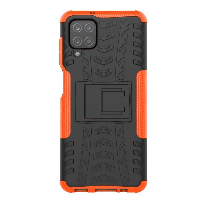 Bild 3,  Samsung Galaxy A12 - Ultimata Stöttåliga Skalet med Stöd - Orange