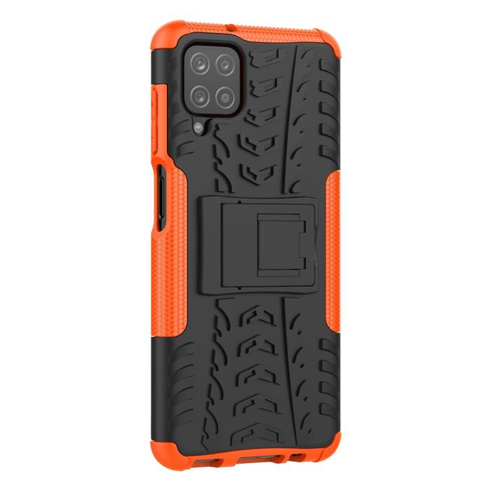 Bild 5,  Samsung Galaxy A12 - Ultimata Stöttåliga Skalet med Stöd - Orange