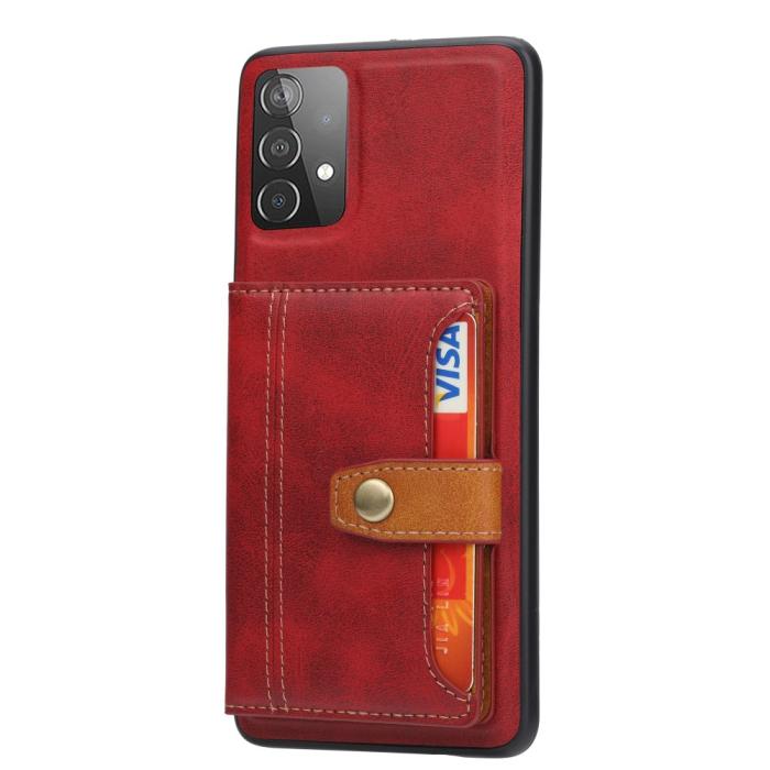 Bild 2,  Samsung Galaxy A72 - Skal Med Plånboksfunktion - Röd