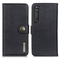 KHAZNEH Sony Xperia 1 III - KHAZNEH L&auml;der Fodral - Svart