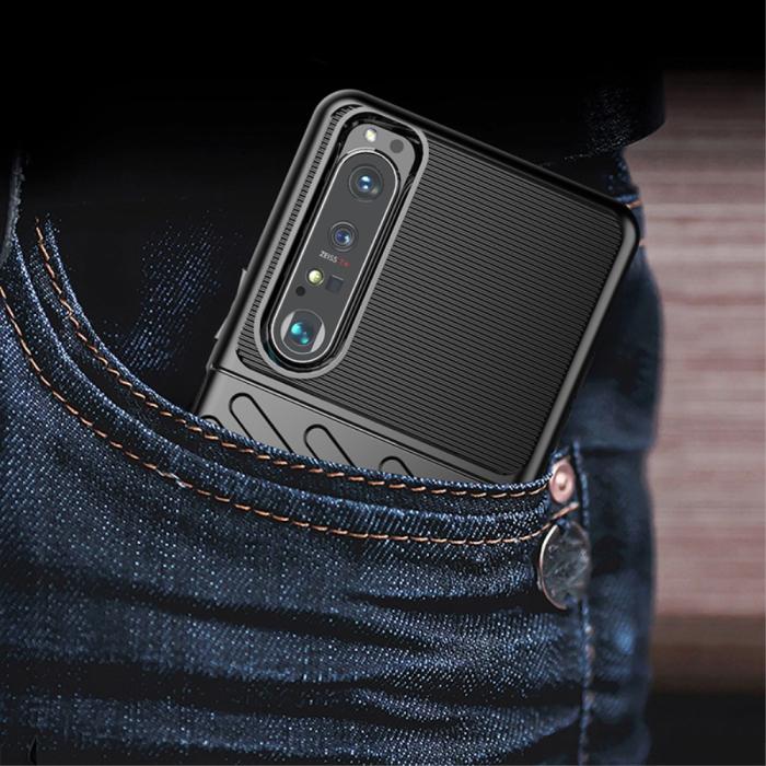Bild 6,  Sony Xperia 1 III - Twill Textur Skal - Blå