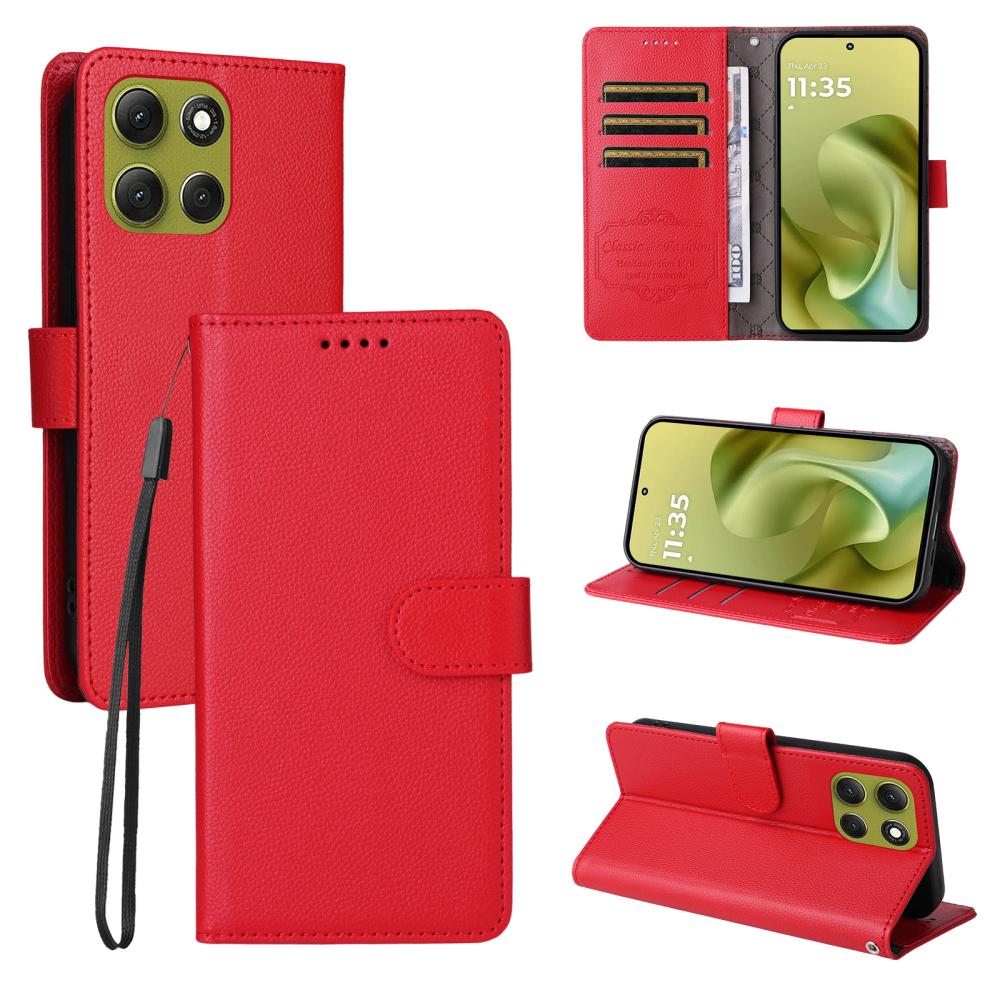  Motorola Moto G86 Power / G86 5G Fodral Läder Röd