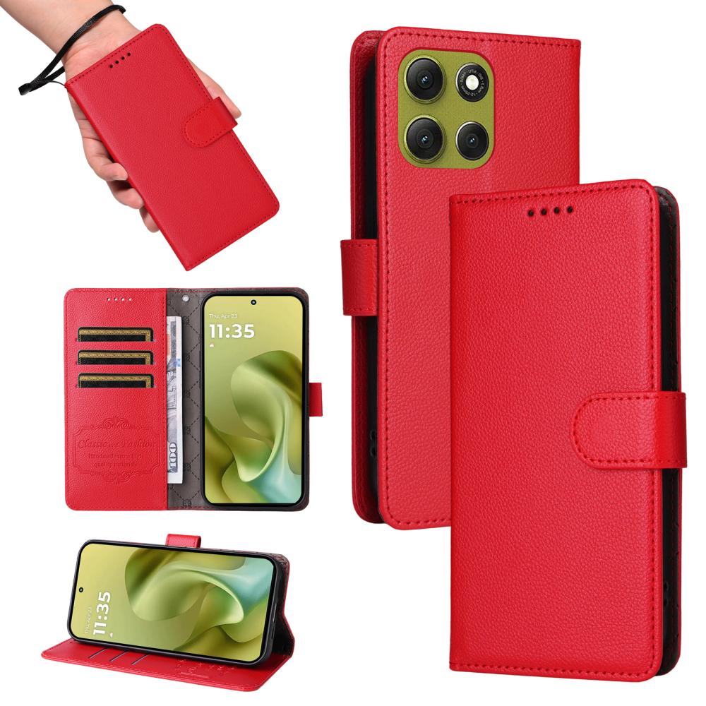  Motorola Moto G86 Power / G86 5G Fodral Läder Röd
