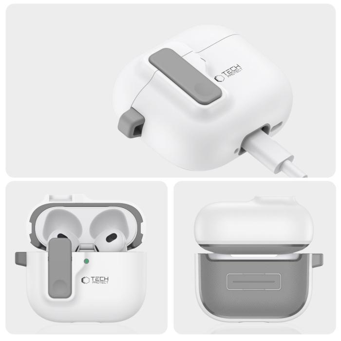 Bild 4, Tech-Protect Tech-Protect AirPods 4 Skal Slim Hook Vit