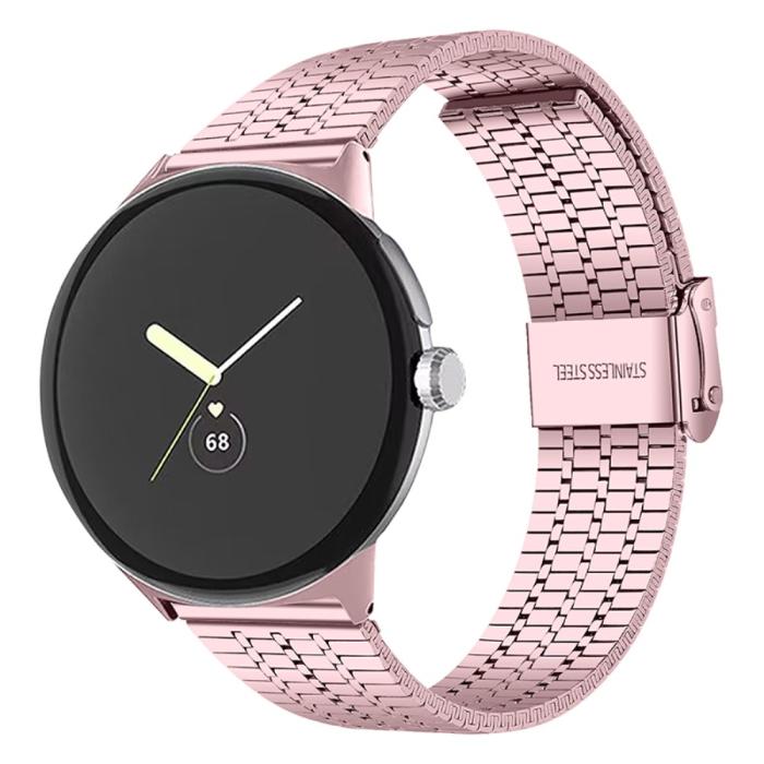 Bild 2,  Google Pixel Watch / Watch 2 Metallarmband Ljus Rosa