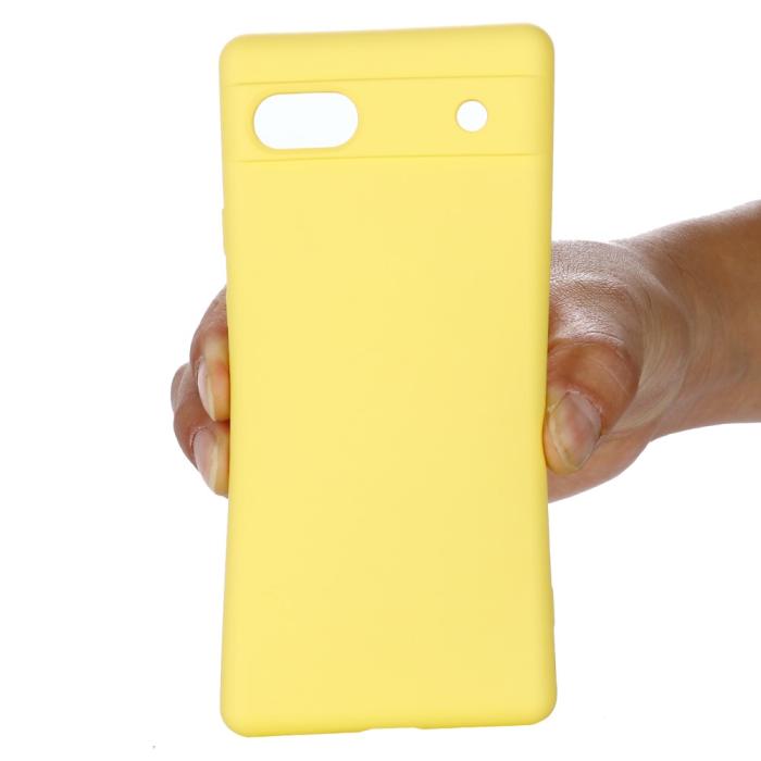 Bild 6,  Google Pixel 7A Skal Liquid Silikon Med Strap Gul