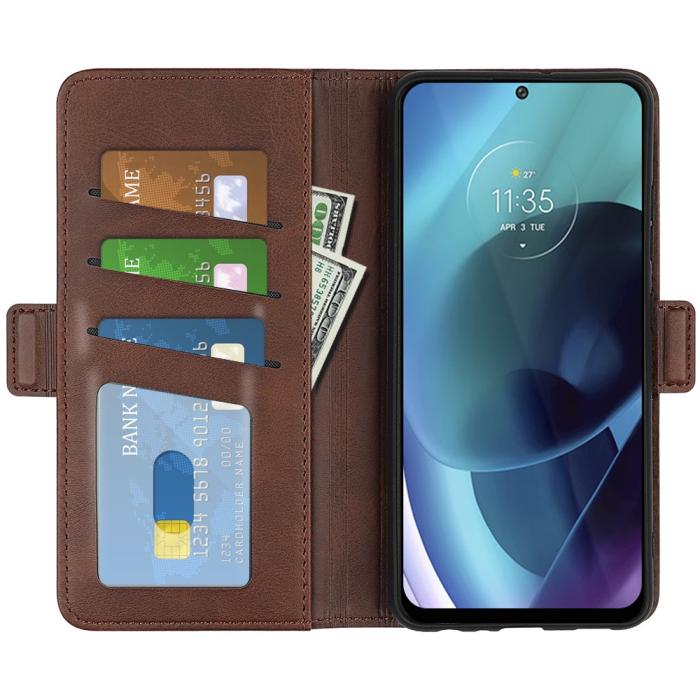 Bild 5,  Motorola Moto G71 Fodral Med Magnetisk Stängning Brun