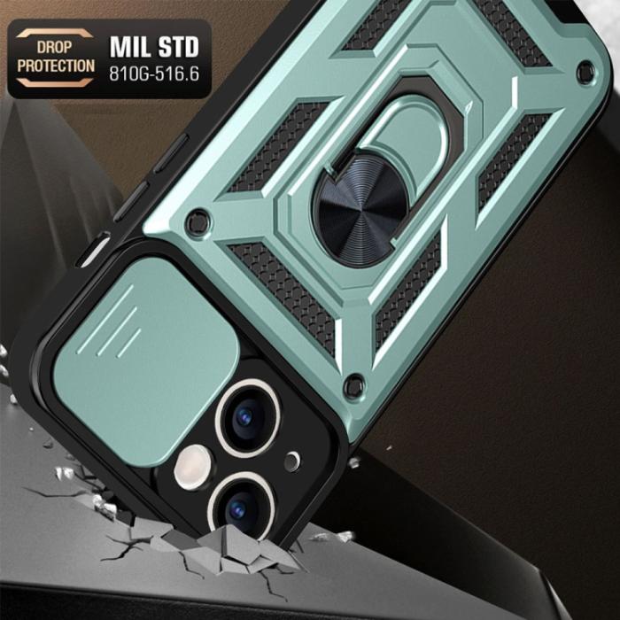 Bild 2,  iPhone 14 Pro Skal CamShield Hybrid Ring Grön