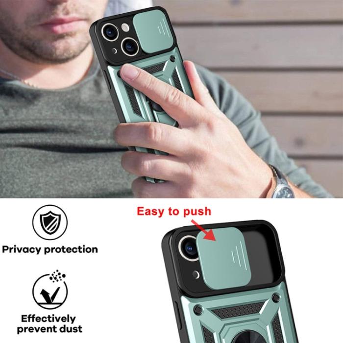 Bild 4,  iPhone 14 Pro Skal CamShield Hybrid Ring Grön