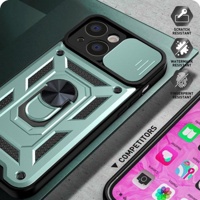 Bild 6,  iPhone 14 Pro Skal CamShield Hybrid Ring Grön