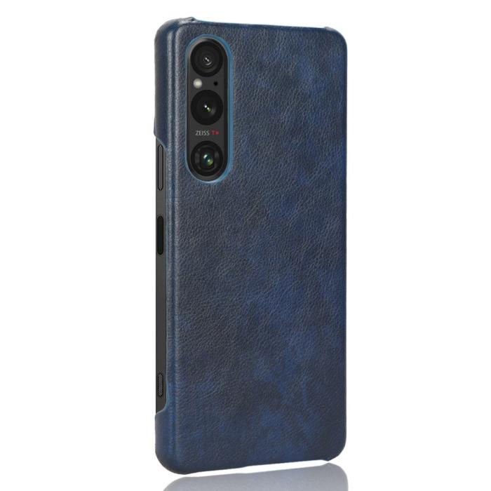 Bild 2,  Sony Xperia 1 V Skal Slim Läder Blå