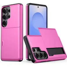  Samsung Galaxy S26 Ultra Skal Hybrid Med Kortfack Rosa