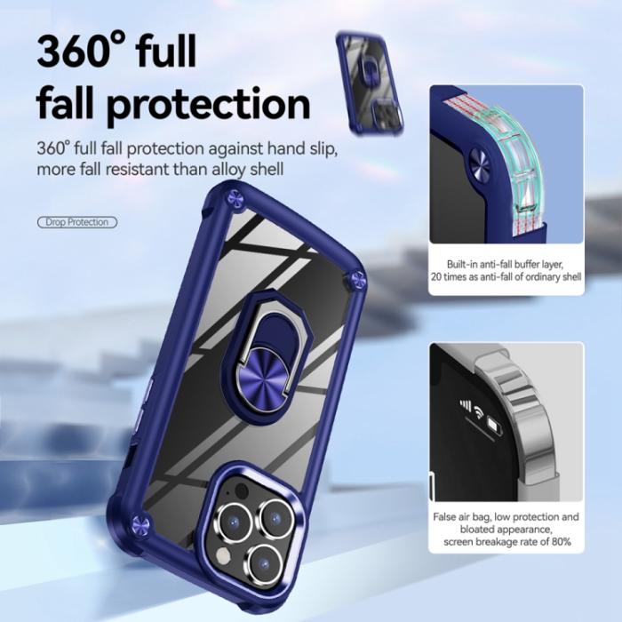 Bild 5,  iPhone 15 Pro Max Skal Shockproof Ring Hybrid Blå